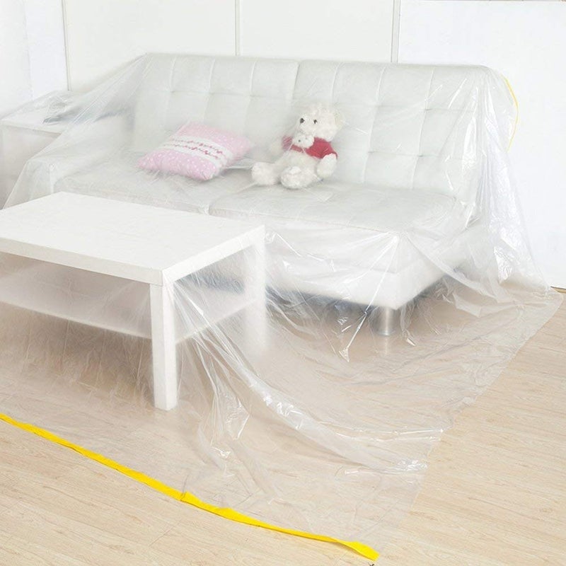 Ruibo Large Sofa Couch Cover for Furniture Protector Cover / Waterproof Plastic Drop Cloth / Clear Plastic Tarp for Painting,Moving and Long Term Storage, / 12 sq.ft,146â€lx106â€w - Image 3